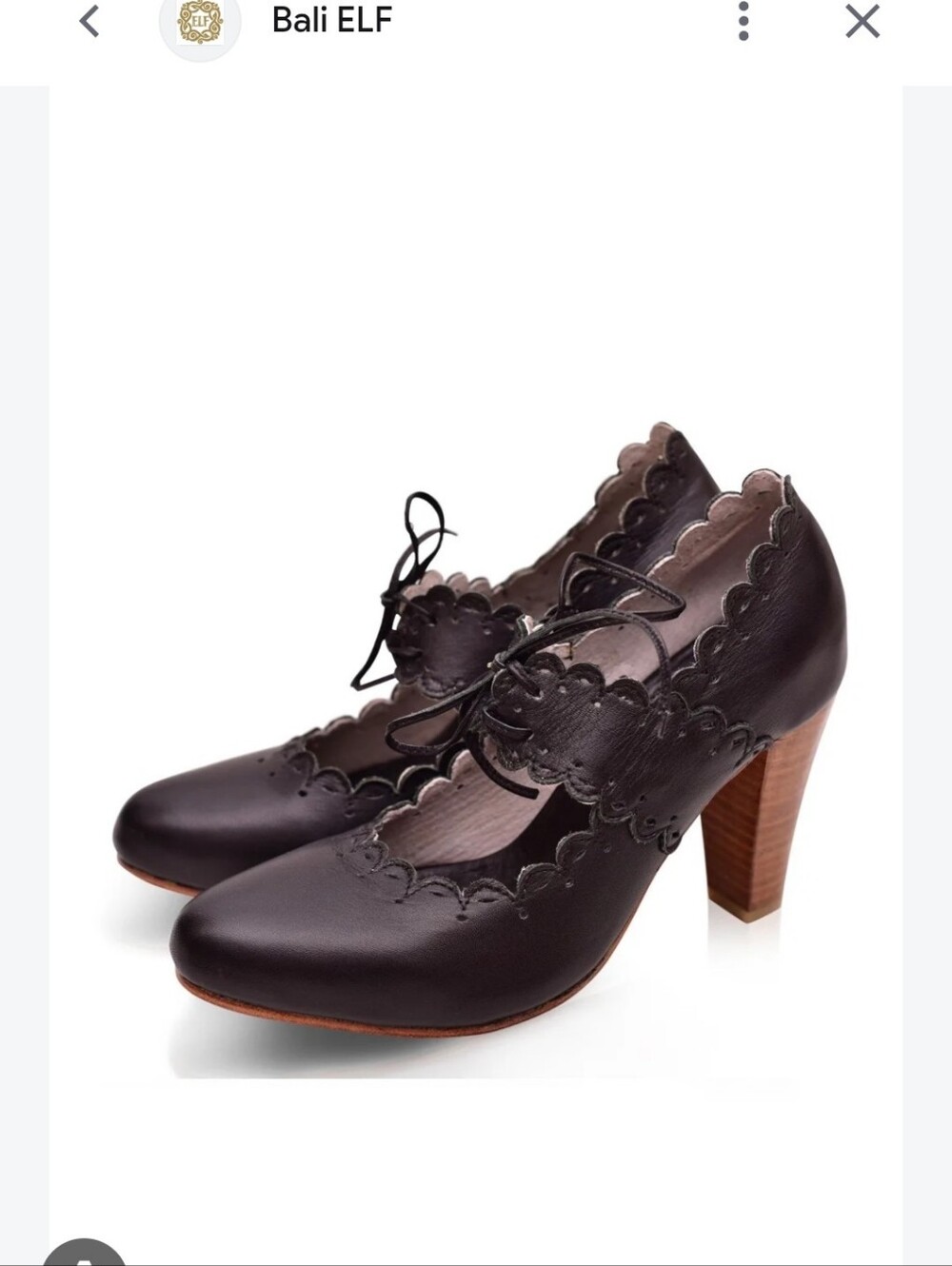 Black Braided Mary Jane Flats with Lace-Up Tie